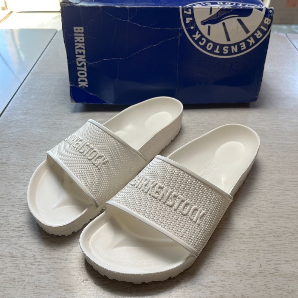 Birkenstock Barbados EVA Slide Sandals Unisex US M7/W9 White Waterproof Slip On